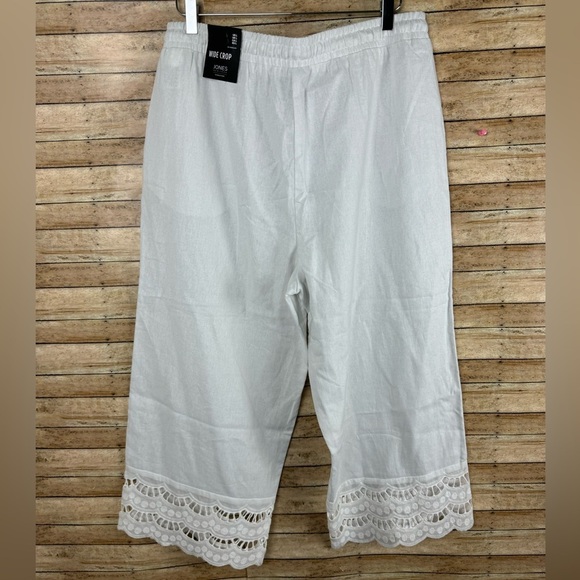 Jones New York Sport Plus Linen Ankle Pants Sz Lg - Picture 2 of 5